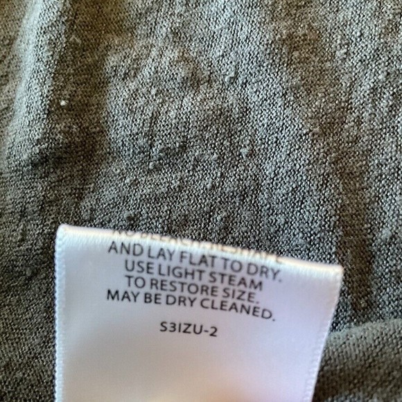 Eileen Fisher Sz XL Silver Gray Metallic Linen Top Blouse Short Sleeve High Low - Picture 9 of 9